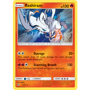 Rare Holo Reshiram 14/73 Pokemon TCG Sun & Moon Shining Legends