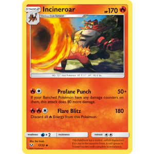 Incineroar 17/73 Pokemon TCG Sun & Moon Shining Legends