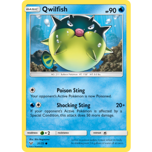 Qwilfish 21/73 Pokemon TCG Sun & Moon Shining Legends