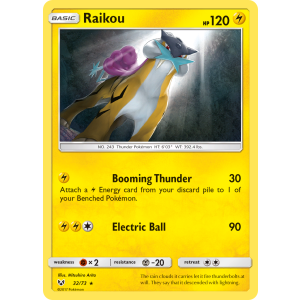 Rare Holo Raikou 32/73 Pokemon TCG Sun & Moon Shining Legends