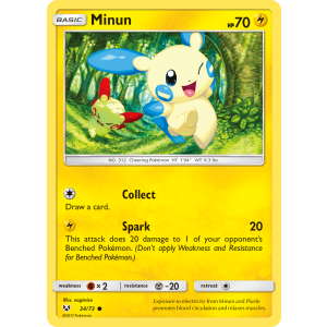 Minun 34/73 Pokemon TCG Sun & Moon Shining Legends