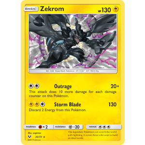 Rare Holo Zekrom 35/73 Pokemon TCG Sun & Moon Shining Legends