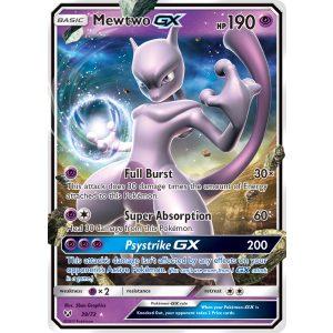 Rare Holo GX Mewtwo-GX 39/73 Pokemon TCG Sun & Moon Shining Legends