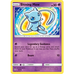 Rare Shining Shining Mew 40/73 Pokemon TCG Sun & Moon Shining Legends