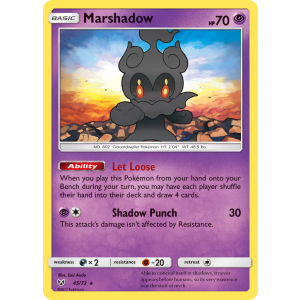 Rare Holo Marshadow 45/73 Pokemon TCG Sun & Moon Shining Legends