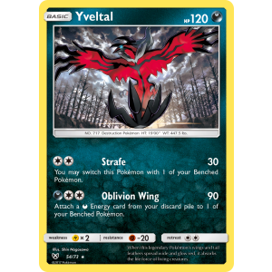 Rare Holo Yveltal 54/73 Pokemon TCG Sun & Moon Shining Legends