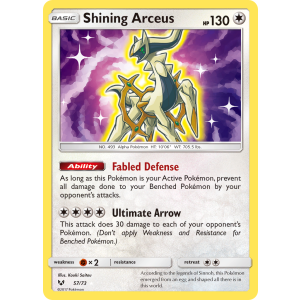 Rare Shining Shining Arceus 57/73 Pokemon TCG Sun & Moon Shining Legends