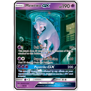 Rare Secret Mewtwo-GX 78/73 Pokemon TCG Sun & Moon Shining Legends