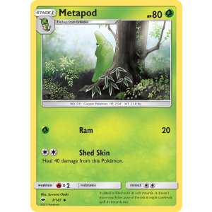 Metapod 2/147 Pokemon TCG Sun & Moon Burning Shadows