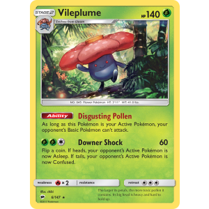 Rare Holo Vileplume 6/147 Pokemon TCG Sun & Moon Burning Shadows