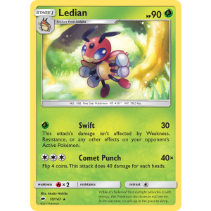 Ledian 10/147 Pokemon TCG Sun & Moon Burning Shadows