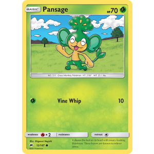 Pansage 12/147 Pokemon TCG Sun & Moon Burning Shadows