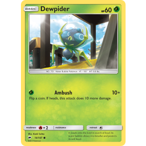 Dewpider 14/147 Pokemon TCG Sun & Moon Burning Shadows