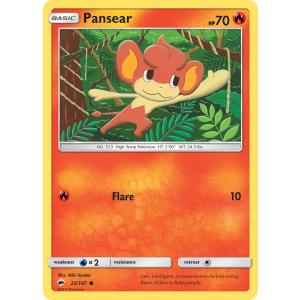 Pansear 22/147 Pokemon TCG Sun & Moon Burning Shadows