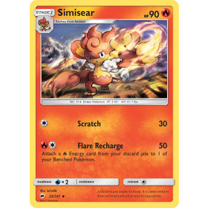 Simisear 23/147 Pokemon TCG Sun & Moon Burning Shadows