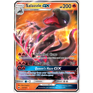 Rare Holo GX Salazzle-GX 25/147 Pokemon TCG Sun & Moon Burning Shadows