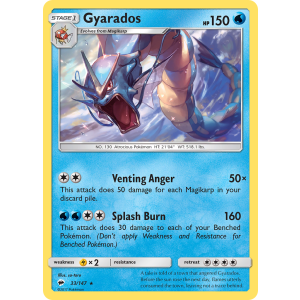 Rare Holo Gyarados 33/147 Pokemon TCG Sun & Moon Burning Shadows