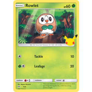  Rowlet 7/25 Pokemon TCG Other McDonald's Collection 2021