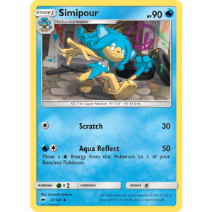 Simipour 37/147 Pokemon TCG Sun & Moon Burning Shadows