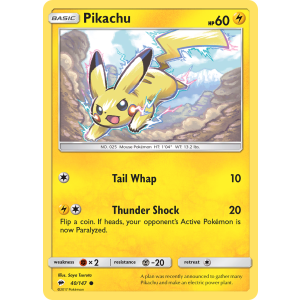 Pikachu 40/147 Pokemon TCG Sun & Moon Burning Shadows