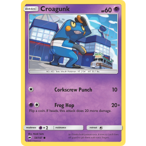 Croagunk 54/147 Pokemon TCG Sun & Moon Burning Shadows