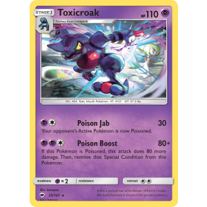 Toxicroak 55/147 Pokemon TCG Sun & Moon Burning Shadows