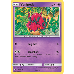 Venipede 56/147 Pokemon TCG Sun & Moon Burning Shadows