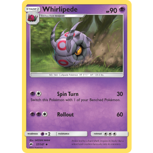 Whirlipede 57/147 Pokemon TCG Sun & Moon Burning Shadows