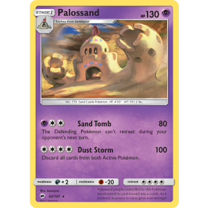 Rare Holo Palossand 62/147 Pokemon TCG Sun & Moon Burning Shadows