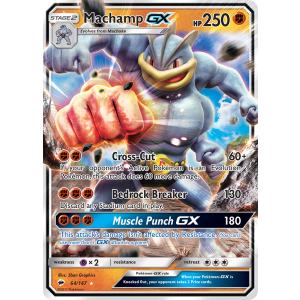 Rare Holo GX Machamp-GX 64/147 Pokemon TCG Sun & Moon Burning Shadows