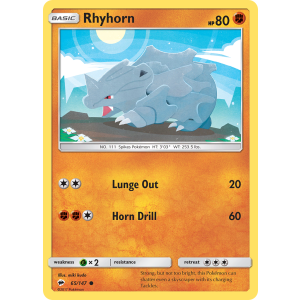 Rhyhorn 65/147 Pokemon TCG Sun & Moon Burning Shadows