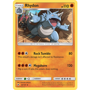 Rhydon 66/147 Pokemon TCG Sun & Moon Burning Shadows