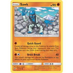 Sawk 72/147 Pokemon TCG Sun & Moon Burning Shadows