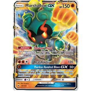 Rare Holo GX Marshadow-GX 80/147 Pokemon TCG Sun & Moon Burning Shadows