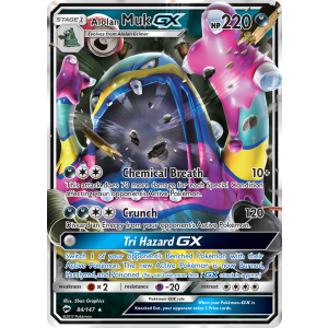 Rare Holo GX Alolan Muk-GX 84/147 Pokemon TCG Sun & Moon Burning Shadows