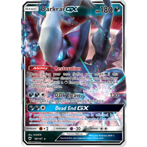 Rare Holo GX Darkrai-GX 88/147 Pokemon TCG Sun & Moon Burning Shadows