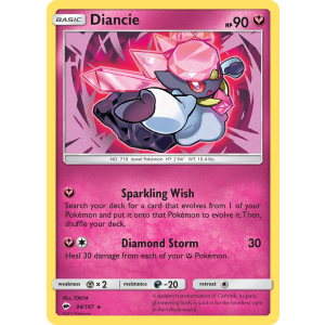 Rare Holo Diancie 94/147 Pokemon TCG Sun & Moon Burning Shadows