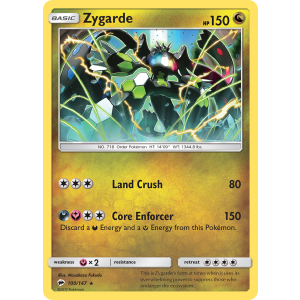 Rare Holo Zygarde 100/147 Pokemon TCG Sun & Moon Burning Shadows