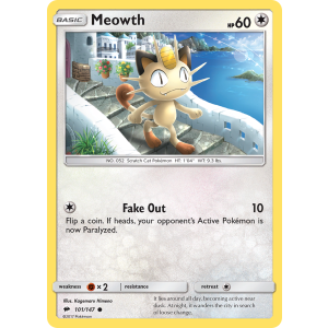 Meowth 101/147 Pokemon TCG Sun & Moon Burning Shadows