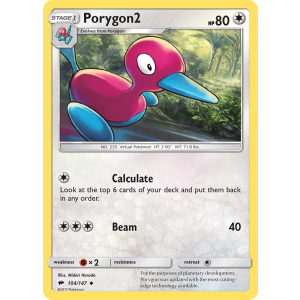 Porygon2 104/147 Pokemon TCG Sun & Moon Burning Shadows