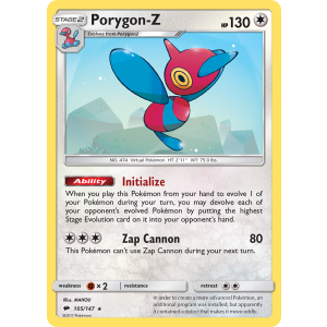 Rare Holo Porygon-Z 105/147 Pokemon TCG Sun & Moon Burning Shadows