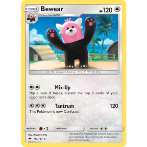 Bewear 111/147 Pokemon TCG Sun & Moon Burning Shadows