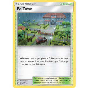 Po Town 121/147 Pokemon TCG Sun & Moon Burning Shadows