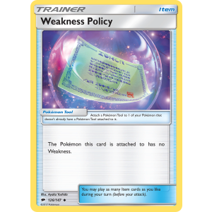 Weakness Policy 126/147 Pokemon TCG Sun & Moon Burning Shadows