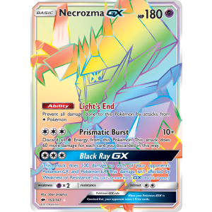 Rare Rainbow Necrozma-GX 153/147 Pokemon TCG Sun & Moon Burning Shadows