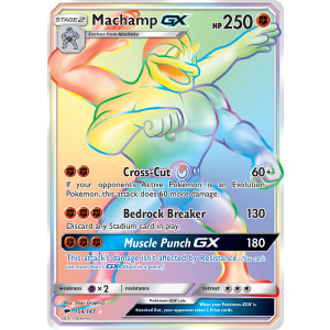 Rare Rainbow Machamp-GX 154/147 Pokemon TCG Sun & Moon Burning Shadows