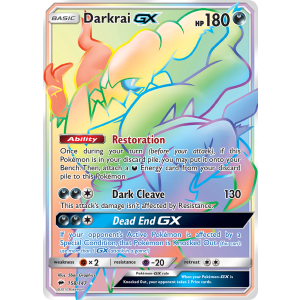 Rare Rainbow Darkrai-GX 158/147 Pokemon TCG Sun & Moon Burning Shadows