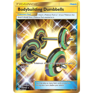 Rare Secret Bodybuilding Dumbbells 161/147 Pokemon TCG Sun & Moon Burning Shadows