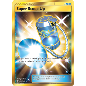 Rare Secret Super Scoop Up 166/147 Pokemon TCG Sun & Moon Burning Shadows