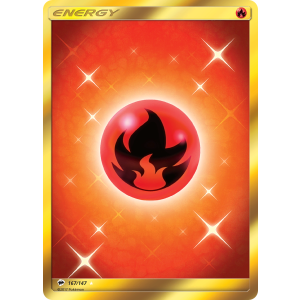 Rare Secret Fire Energy 167/147 Pokemon TCG Sun & Moon Burning Shadows